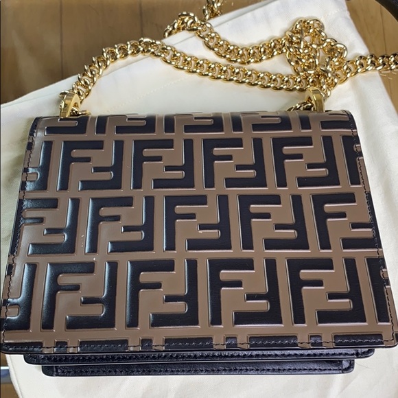Fendi Kan U Monogram FF Leather Crossbody Bag - Picture 2 of 13